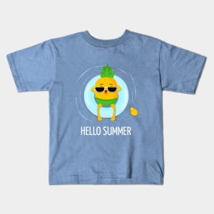 Hello Summer Pineapple Kids T-Shirt